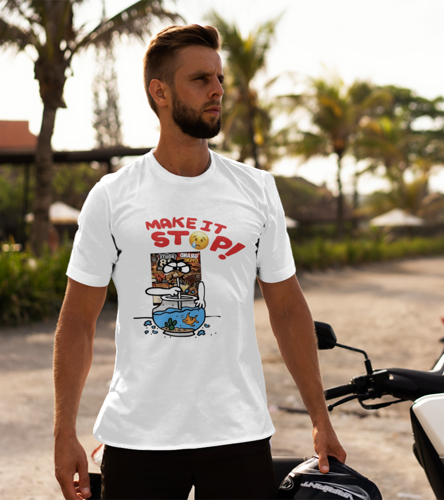 Make It Stop Route 88 Grand Opening Specials Crying Emoji Fish Bowl T-Shirt