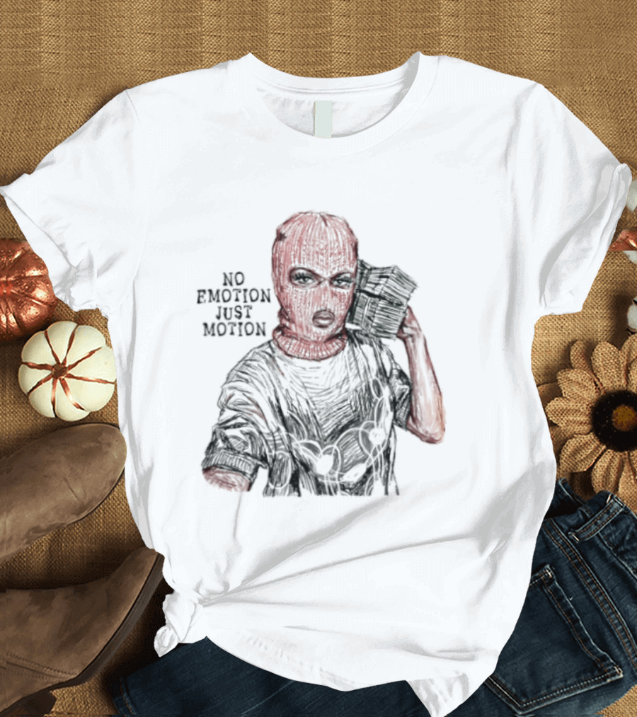 No Emotion Just Motion Balaclava Money Stacks T-Shirt