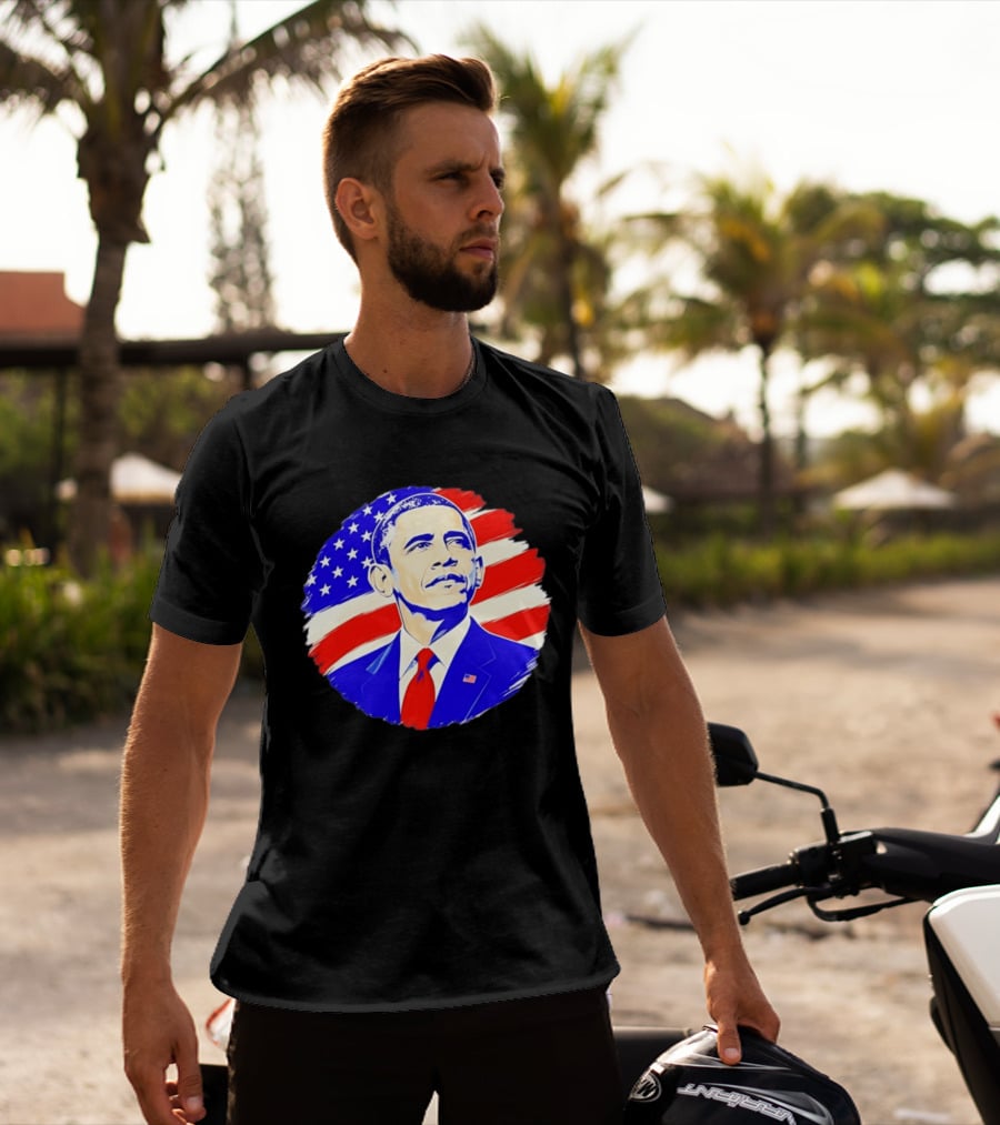 Barack Obama American Flag US President T-Shirt