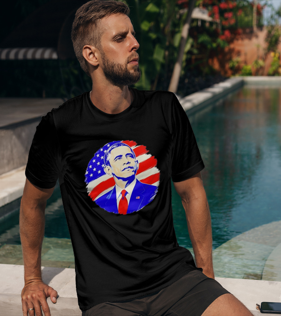 Barack Obama American Flag US President T-Shirt