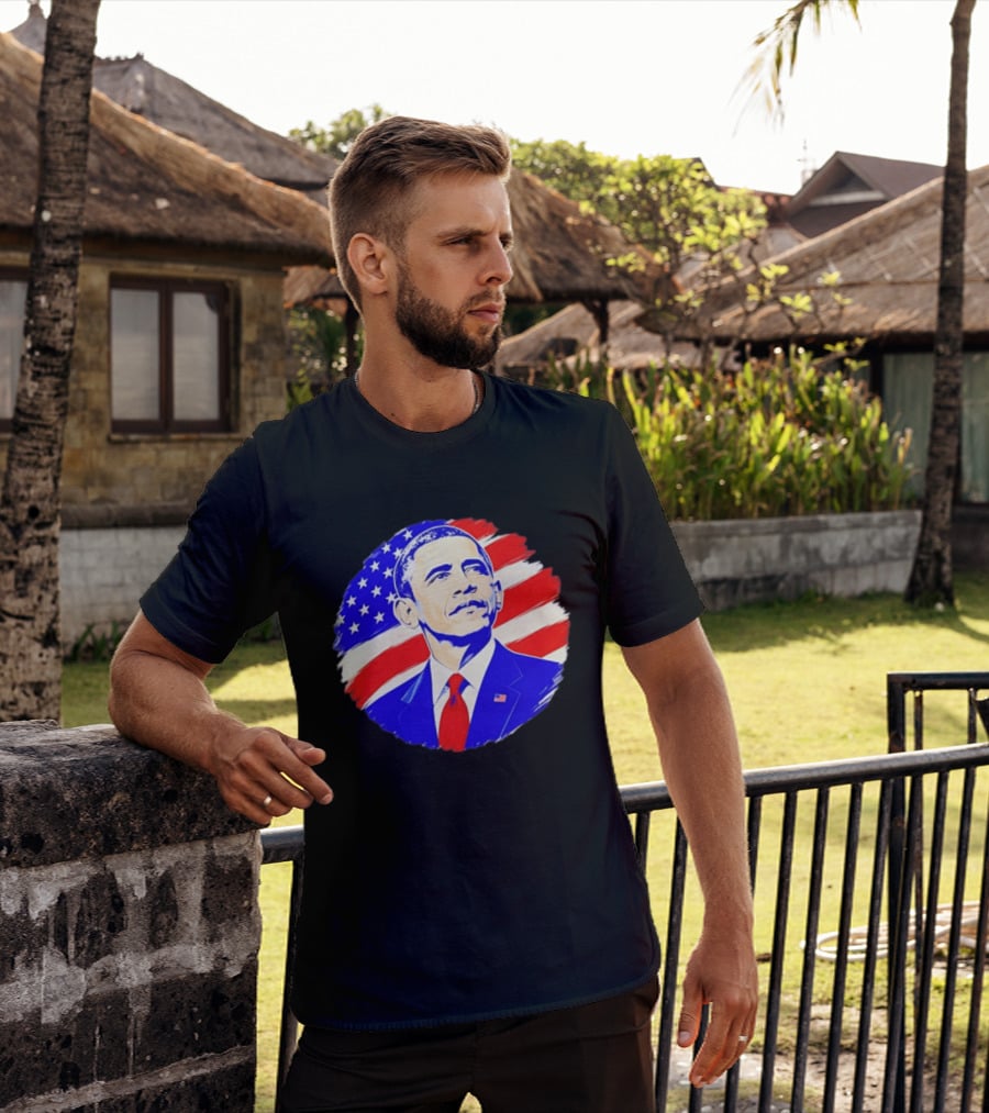Barack Obama American Flag US President T-Shirt