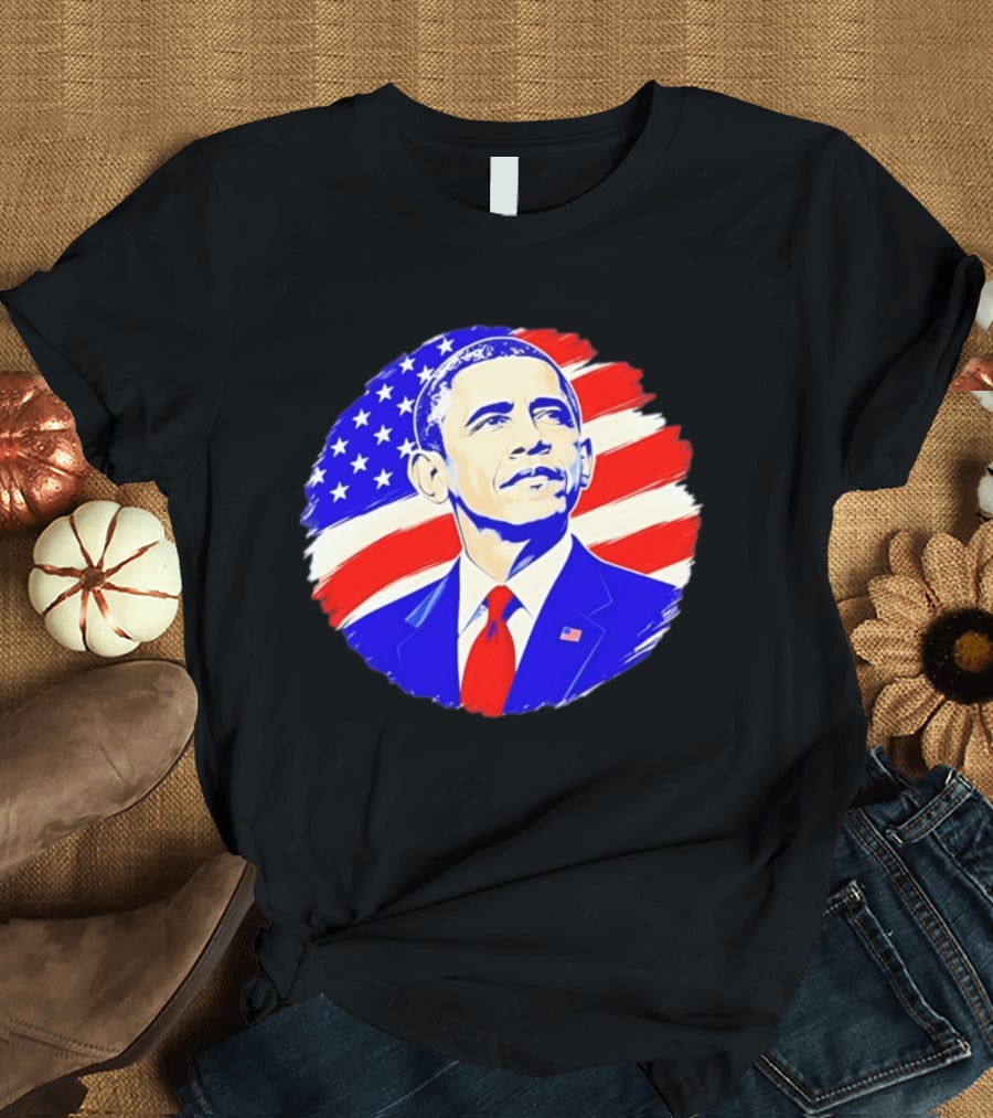 Barack Obama American Flag US President T-Shirt