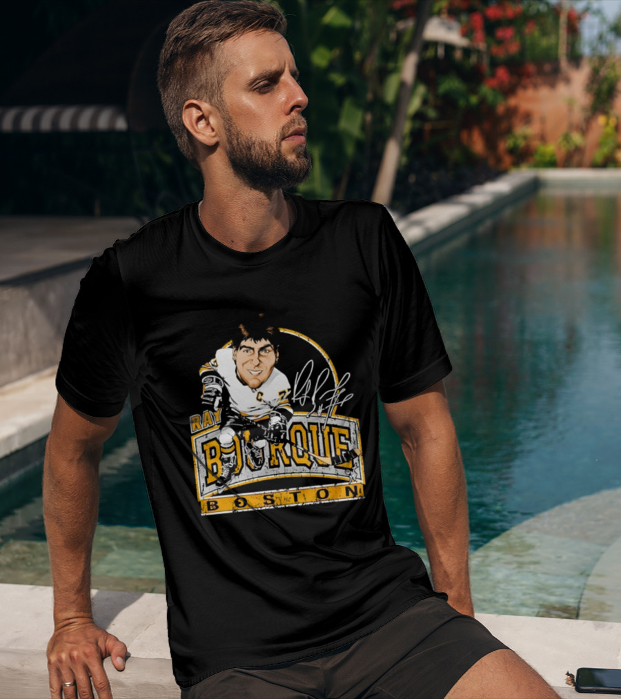 Ray Bourque Boston Bruins Hockey Bruce Stark Caricature T-Shirt