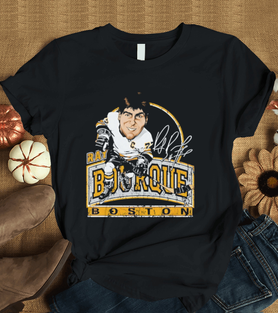Ray Bourque Boston Bruins Hockey Bruce Stark Caricature T-Shirt