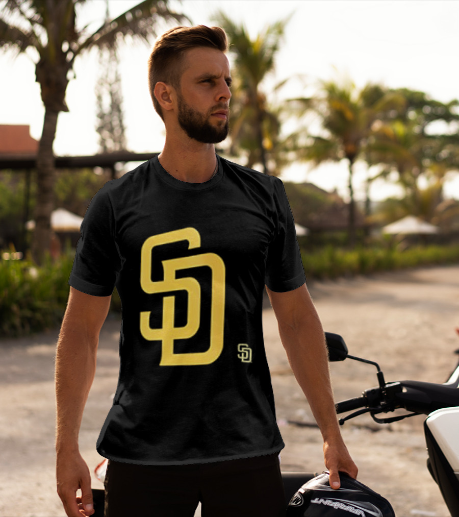 San Diego Padres SD Logo Cartoon 2 Sided T-Shirt