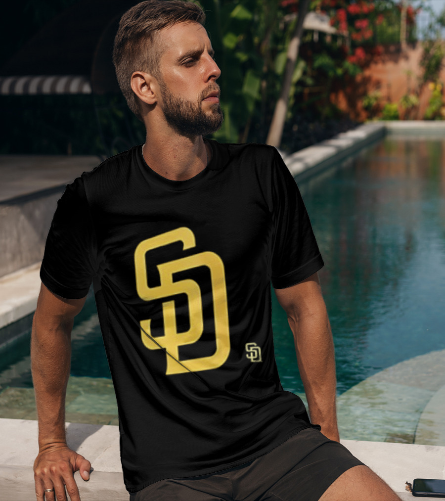 San Diego Padres SD Logo Cartoon 2 Sided T-Shirt