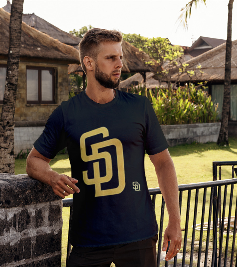 San Diego Padres SD Logo Cartoon 2 Sided T-Shirt