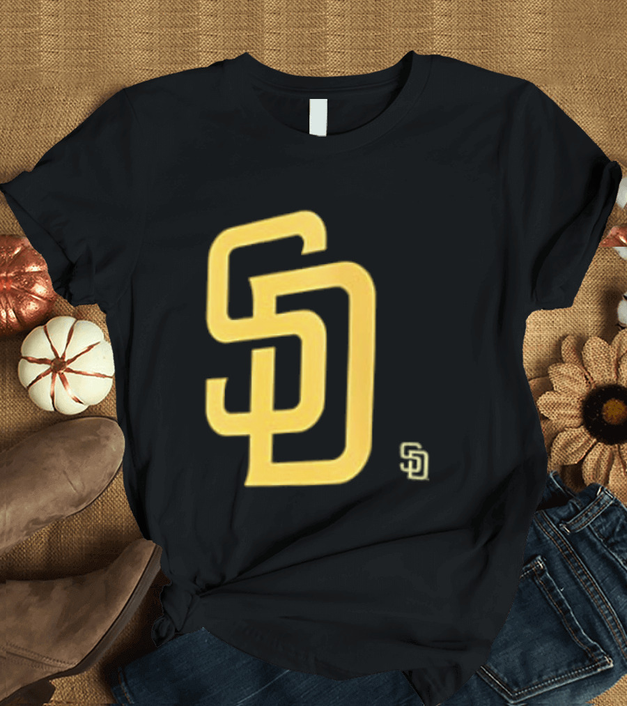 San Diego Padres SD Logo Cartoon 2 Sided T-Shirt