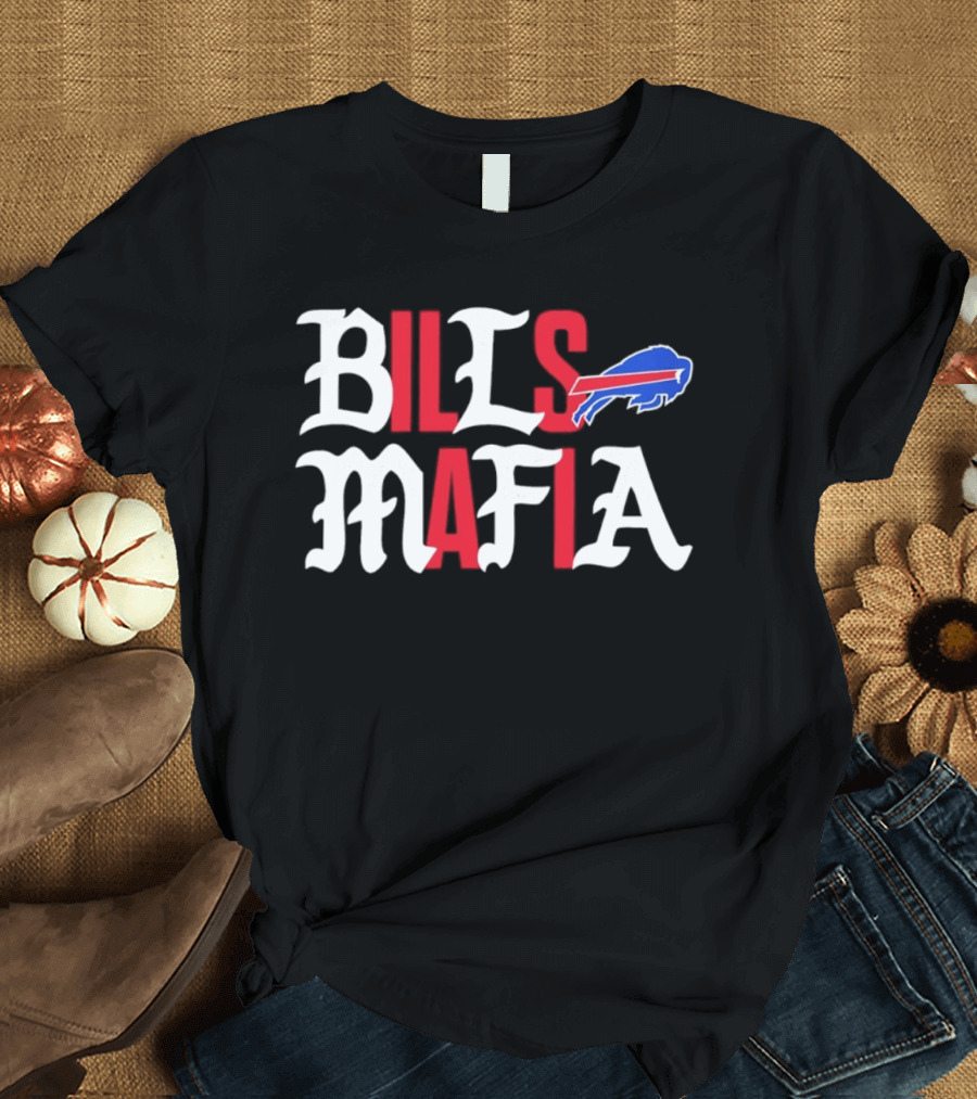 Buffalo Bills Mafia Wordmark With Team T-Shirt