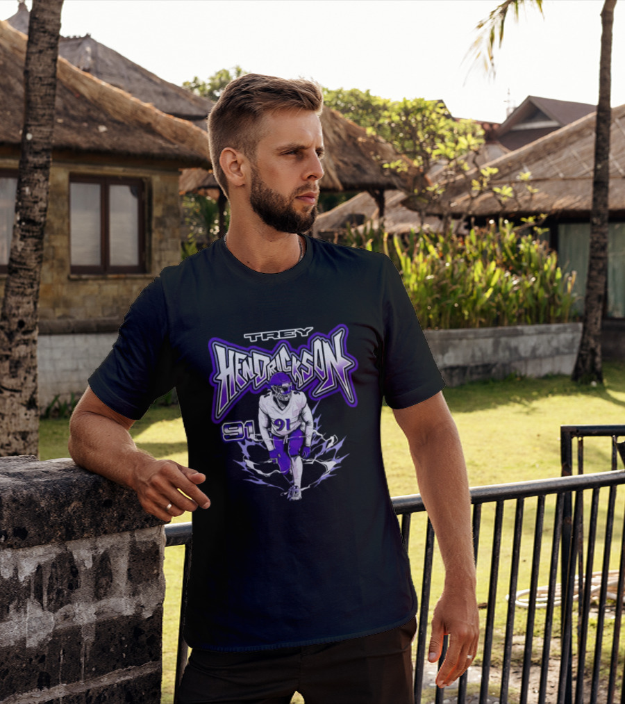Trey Hendrickson 91 Comic Style Baltimore Ravens T-Shirt
