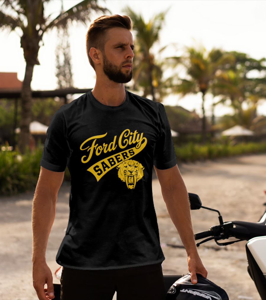 Ford City Sabers Yellow Lion T-Shirt