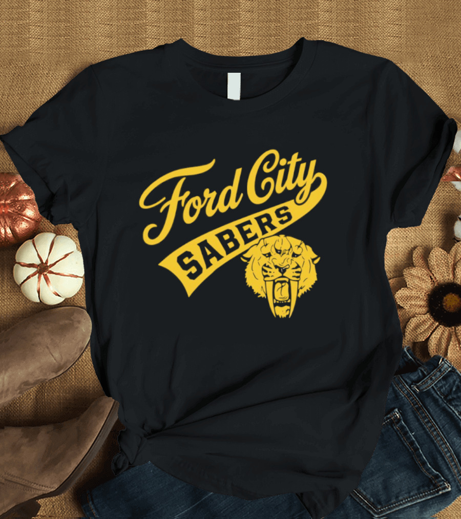 Ford City Sabers Yellow Lion T-Shirt