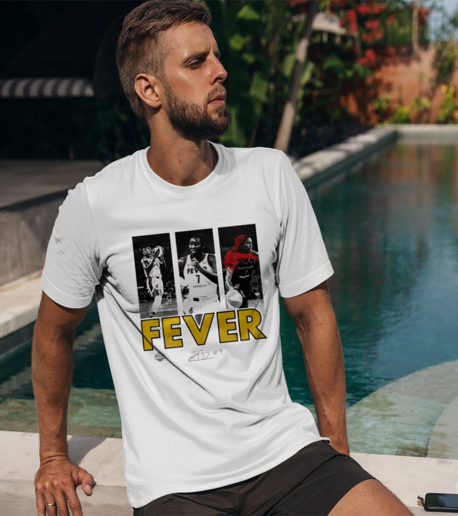 Indiana Fever Aliyah Boston WNBA Player Collage Signature T-Shirt