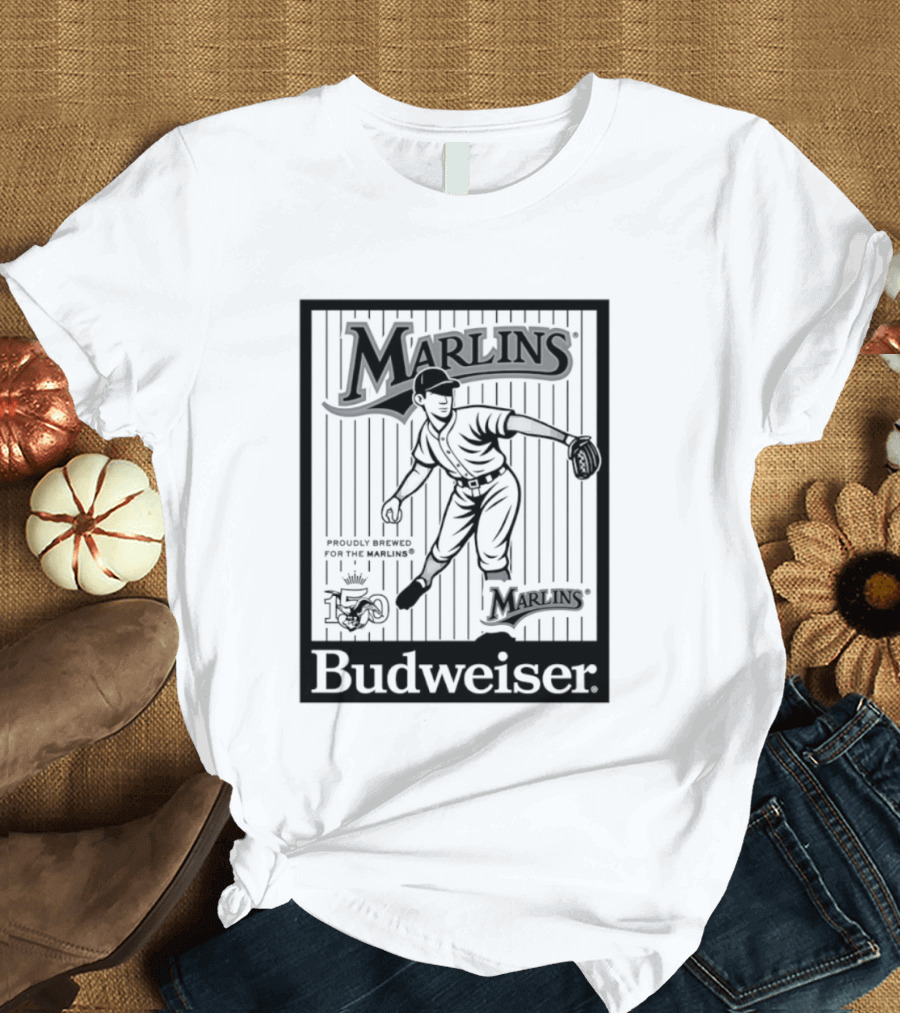 Budweiser 150 Years Florida Marlins Baseball Vintage Player T-Shirt