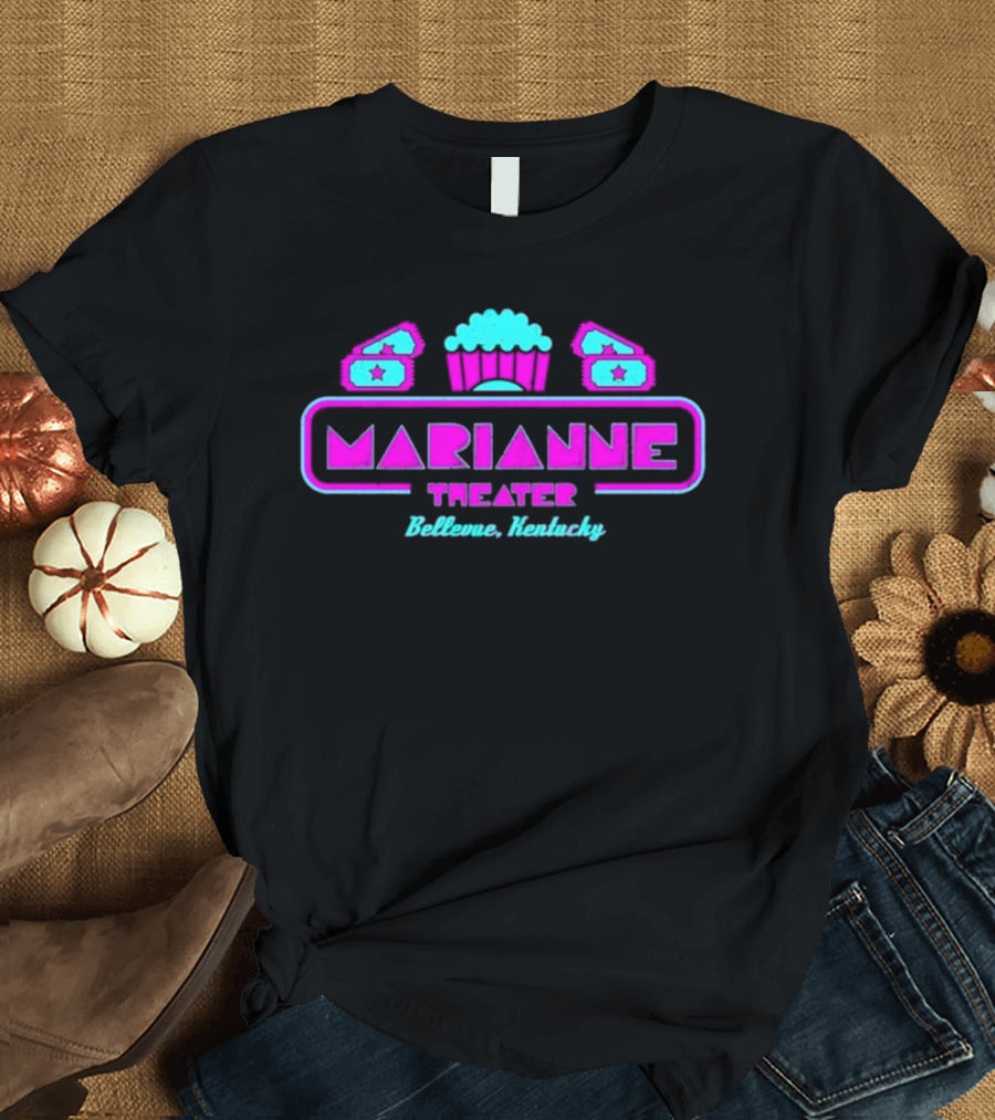 Marianne Theater Bellevue Kentucky Retro Popcorn Cinema Aesthetic T-Shirt