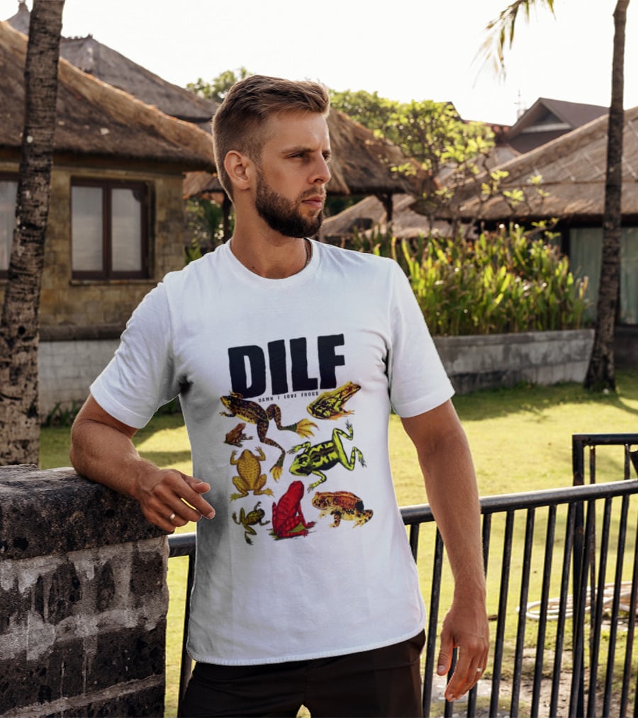 DILF Damn I Love Frogs Frog Lover Amphibian Collection T-Shirt