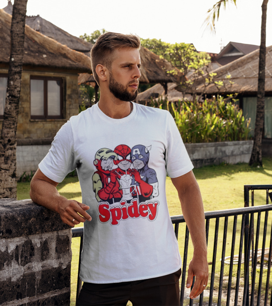 Spidey Iron Man Captain America Beer Meme T-Shirt