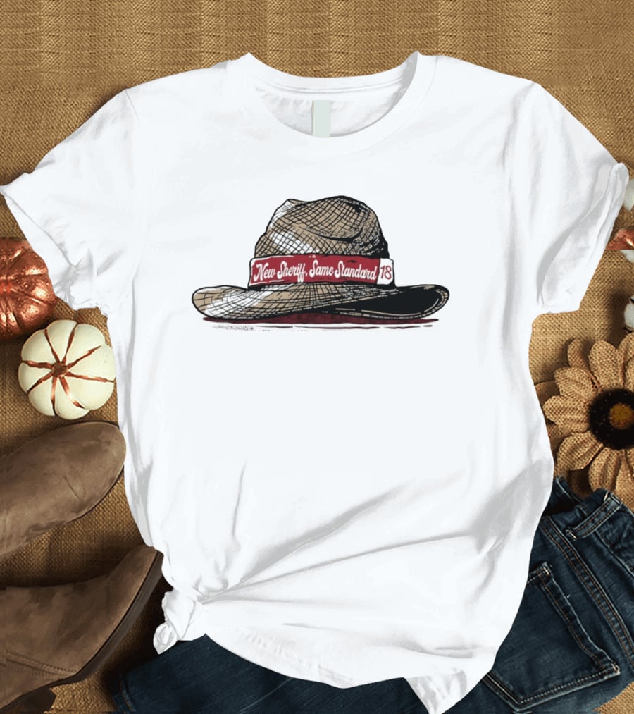 New Sheriff Same Standard 18 Hat Graphic With Textured T-Shirt