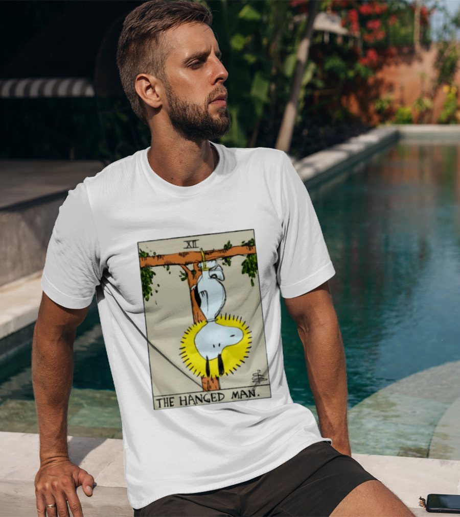 Snoopy The Hanged Man Tarot Card XII Peanuts T-Shirt