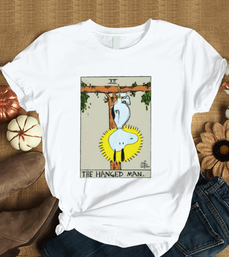 Snoopy The Hanged Man Tarot Card XII Peanuts T-Shirt