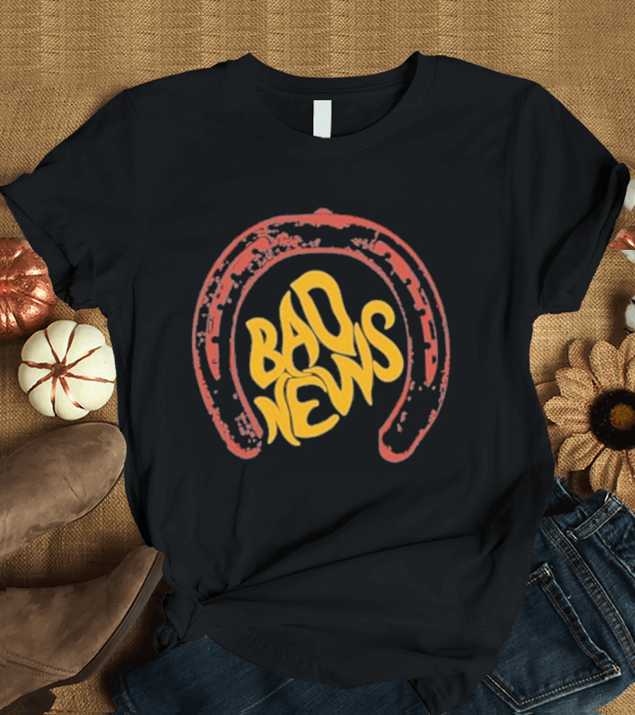 Bad News Horseshoe Icon Retro Vibe T-Shirt