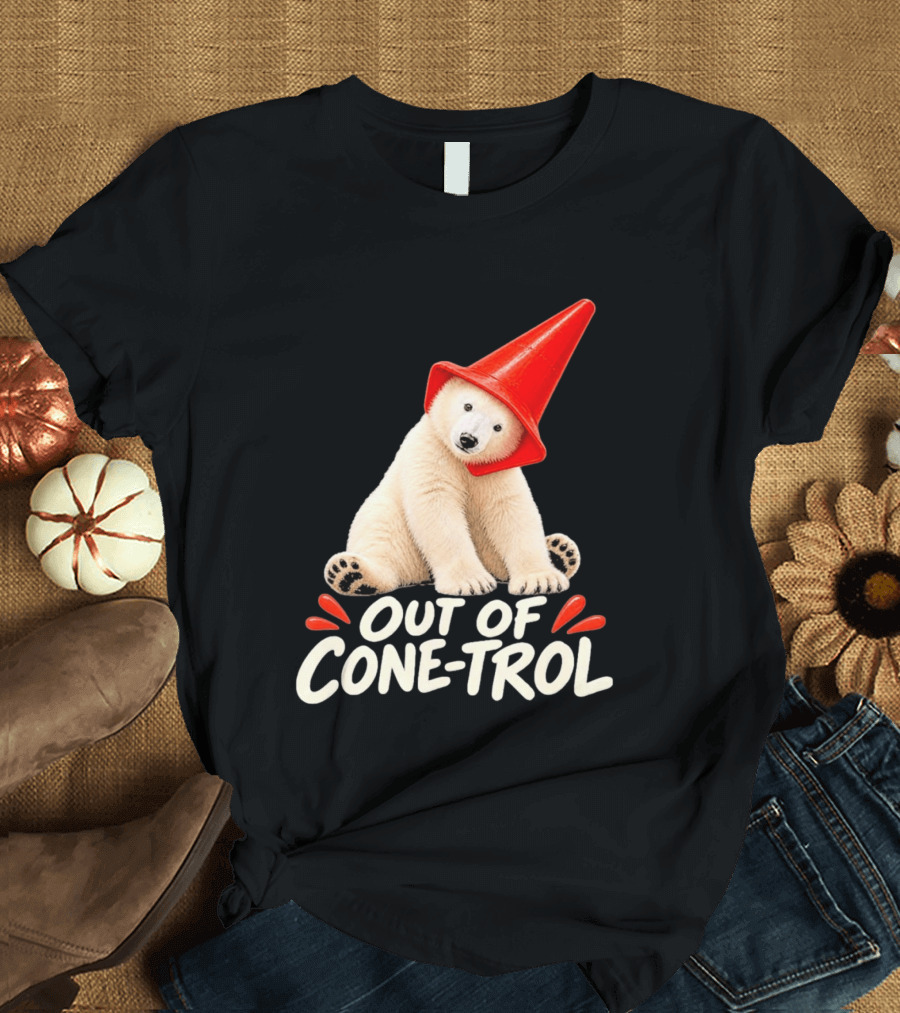 Out Of Cone Trol Polar Bear Traffic Cone Viral T-Shirt