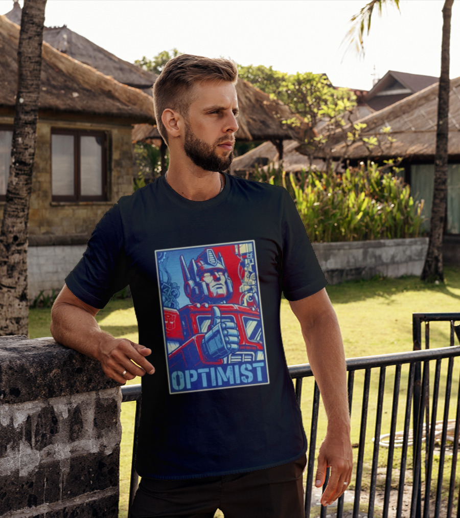 Optimus Prime Optimist Transformers Art Thumbs Up T-Shirt