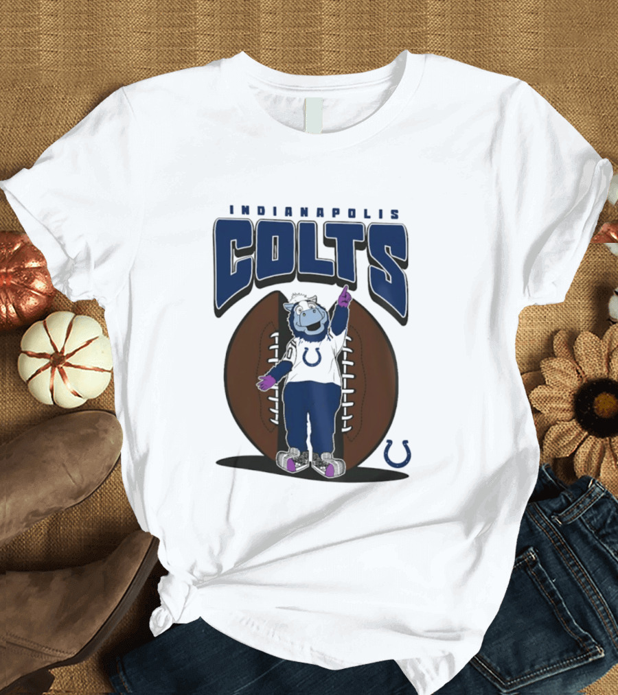 Indianapolis Colts Blue Mania Mascot Football 2026 T-Shirt