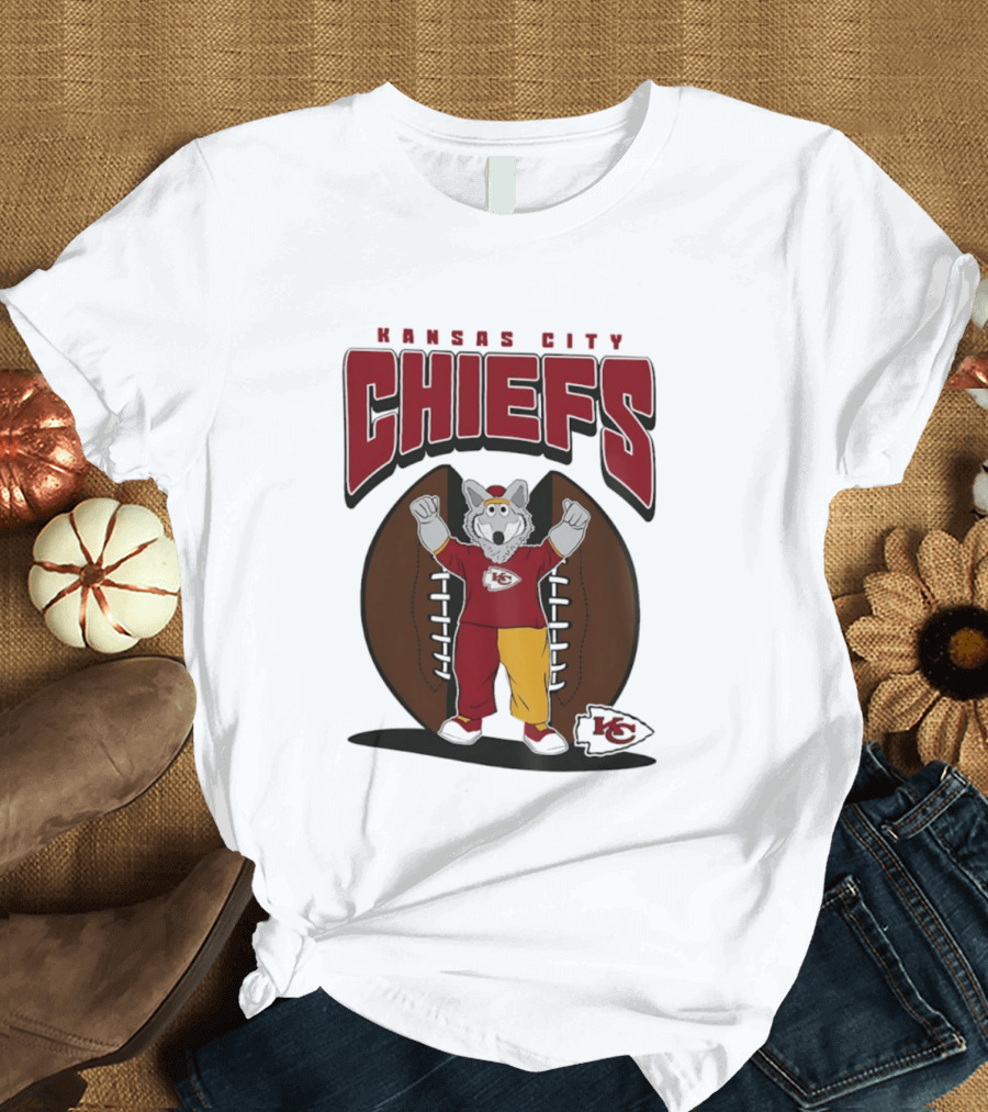 Kansas City Chiefs K.C. Wolf Mascot Football 2026 T-Shirt