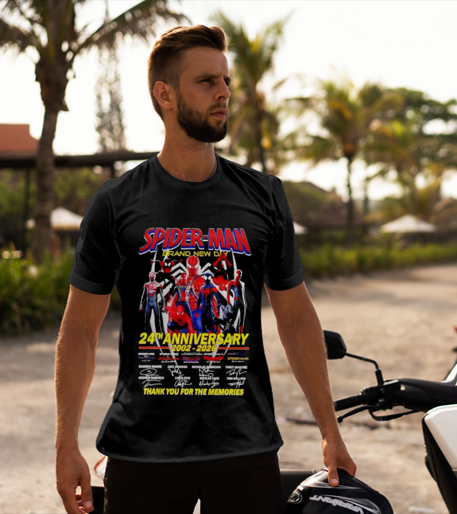 Spider Man Brand New Day 24th Anniversary 2002 2026 Thank You For The Memories T-Shirt