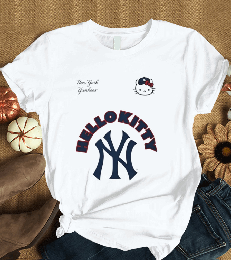 New York Yankees Hello Kitty Collaboration August 22 Yankee Stadium T-Shirt