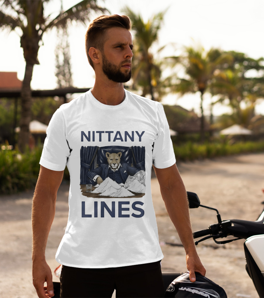 Nittany Lines Penn State Nittany Lions Lion In Suit With Money And White Powder T-Shirt