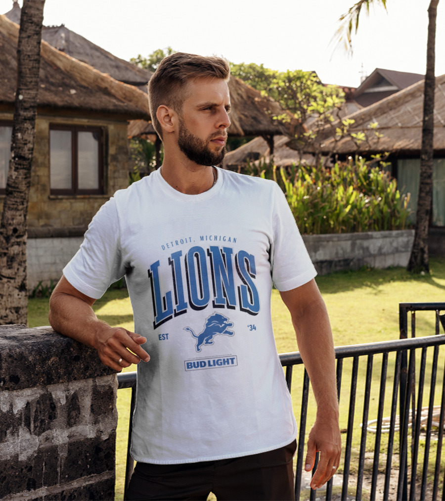 Detroit Michigan Lions Est '34 Bud Light T-Shirt