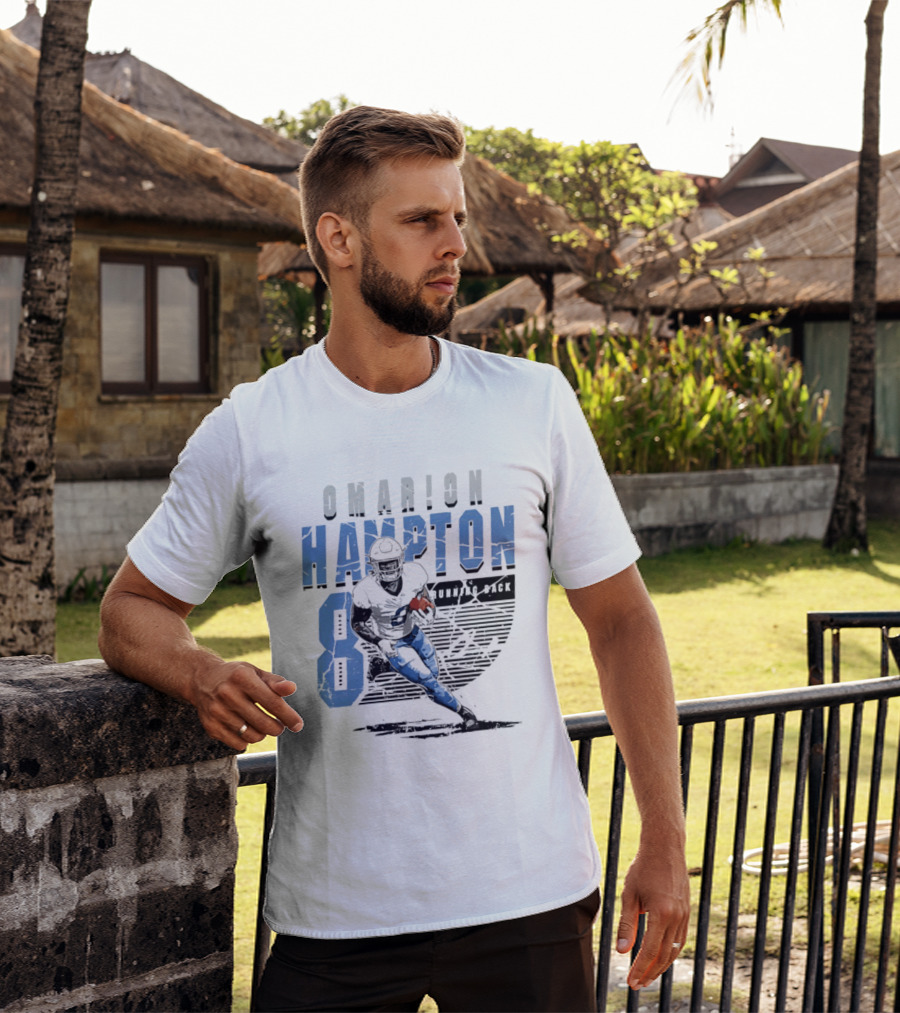 Omarion Hampton 8 Running Back Los Angeles Chargers Football T-Shirt