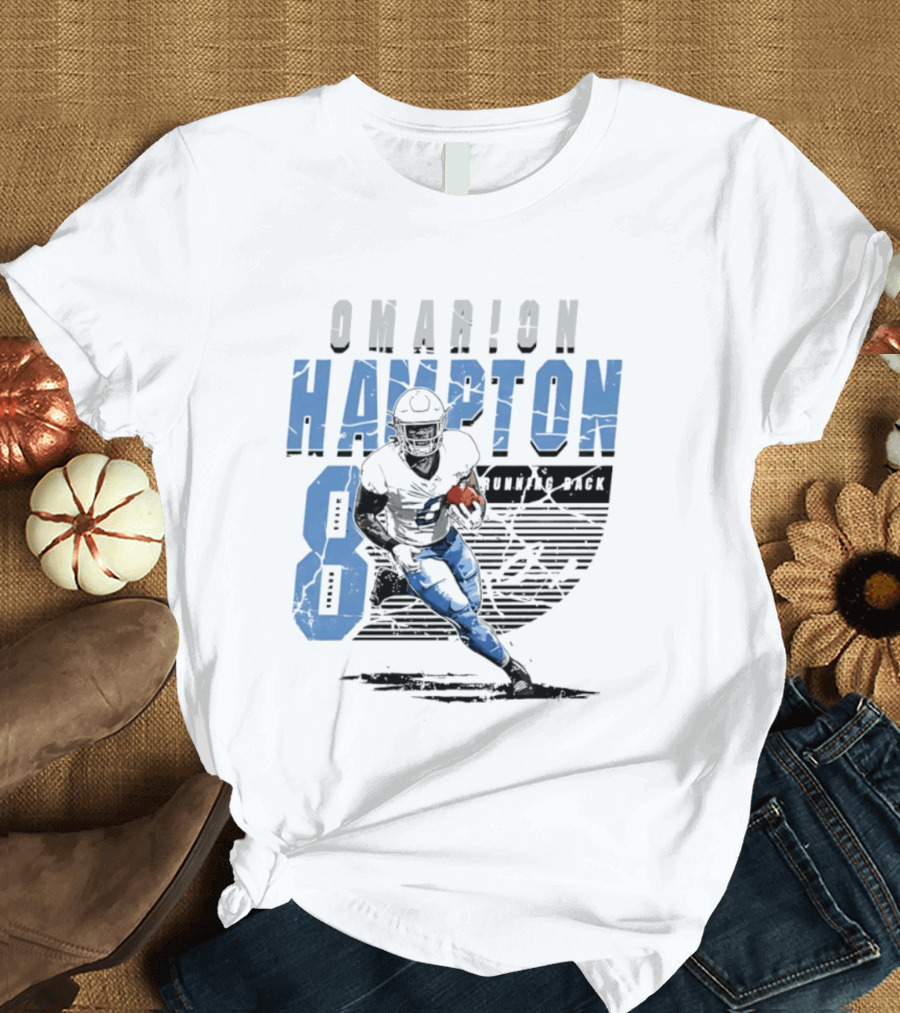 Omarion Hampton 8 Running Back Los Angeles Chargers Football T-Shirt
