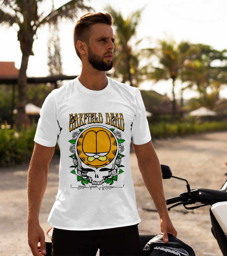 Garfield Dead Steal Your Lasagna Grateful Mashup T-Shirt