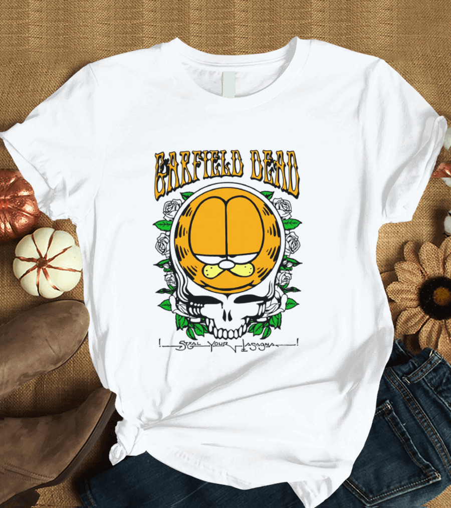 Garfield Dead Steal Your Lasagna Grateful Mashup T-Shirt