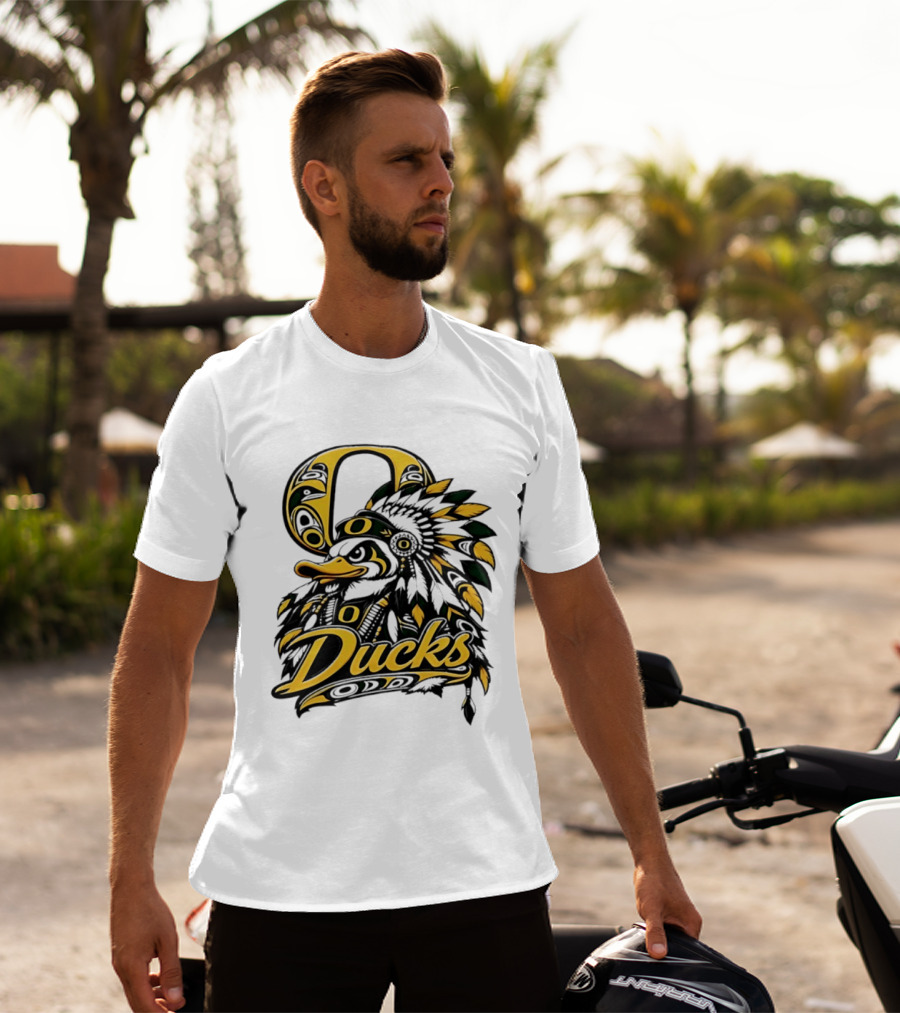 Oregon Ducks Native American Headdress Tribal T-Shirt
