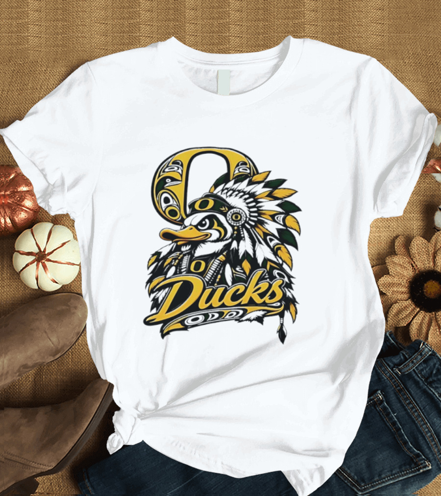 Oregon Ducks Native American Headdress Tribal T-Shirt