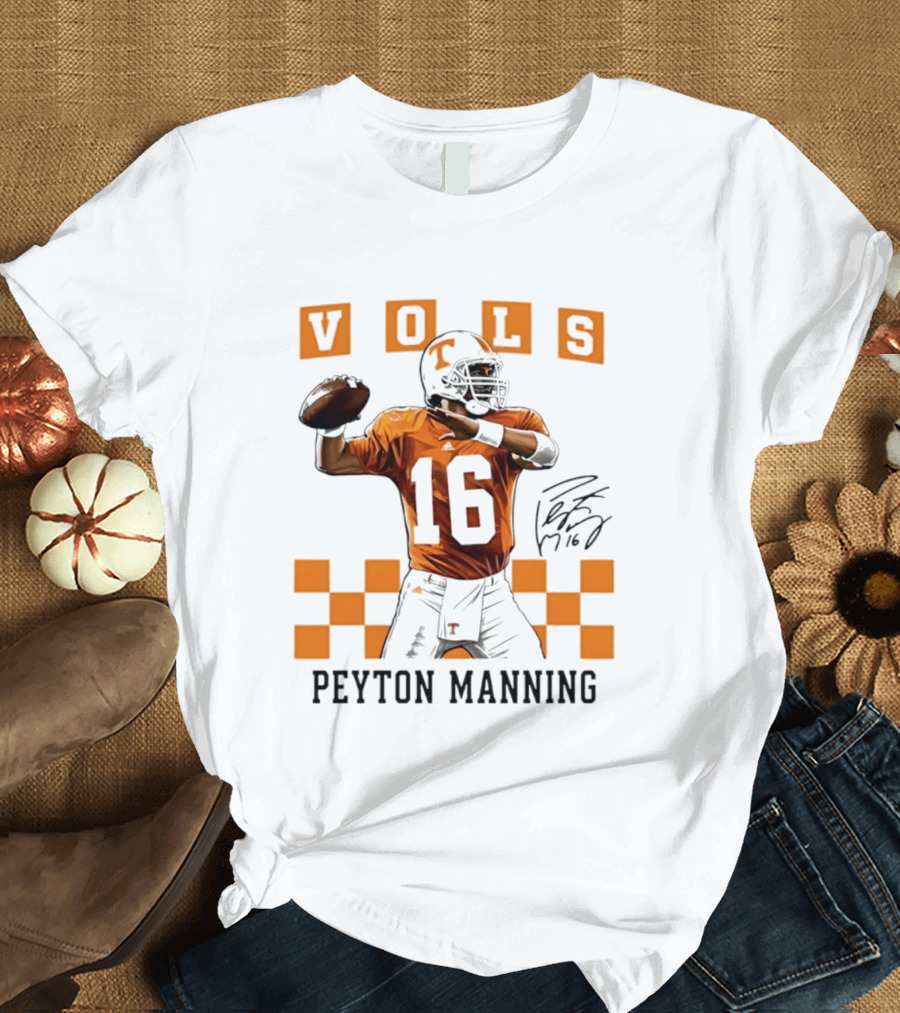 Peyton Manning 16 Vols Tennessee Football Player T-Shirt