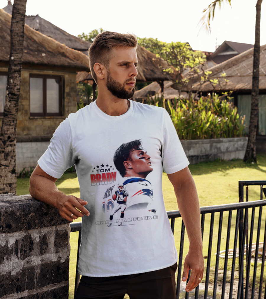 Tom Brady New England Patriots Once In A Lifetime Stars Collage T-Shirt