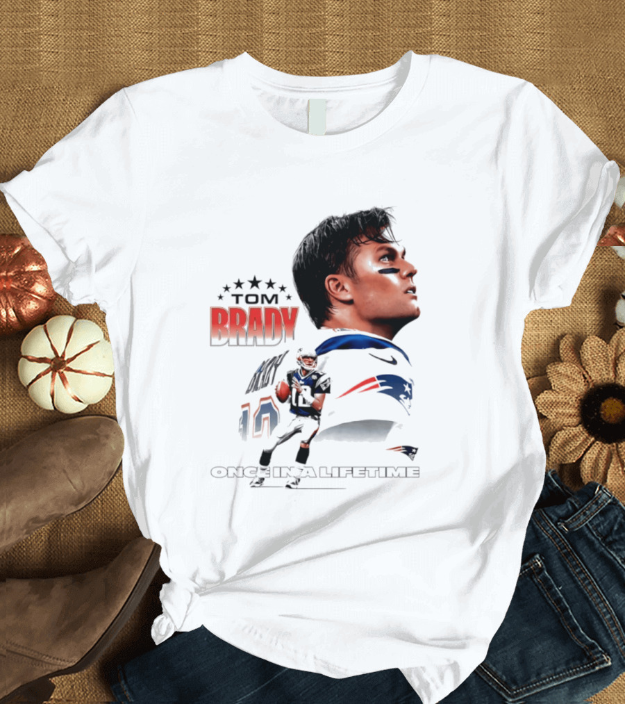 Tom Brady New England Patriots Once In A Lifetime Stars Collage T-Shirt
