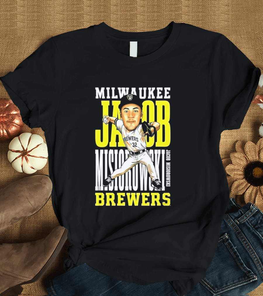 Milwaukee Brewers Jacob Misiorowski Caricature 2026 MLB T-Shirt