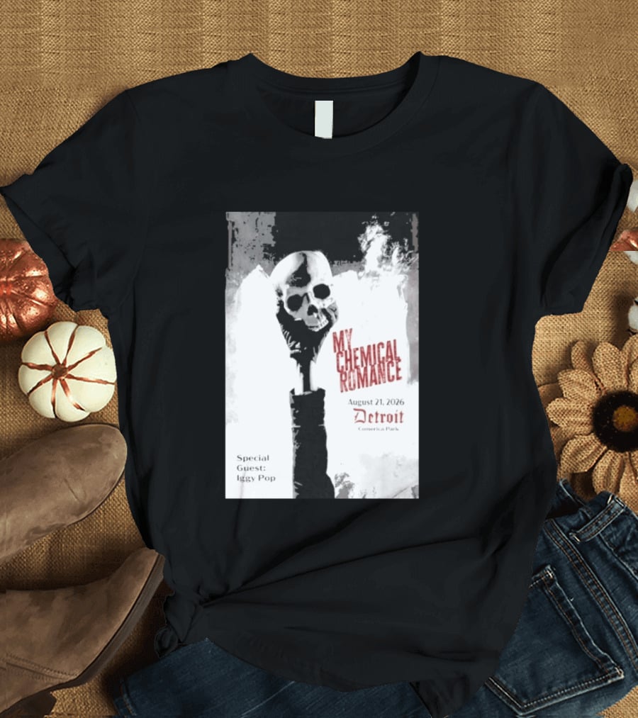 My Chemical Romance Iggy Pop August 21 2026 Comerica Park Detroit T-Shirt