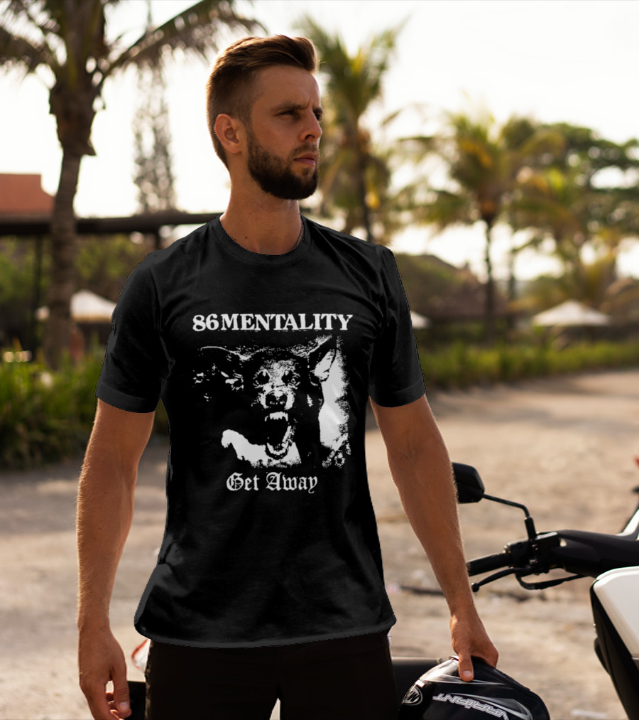 86 Mentality Get Away Hardcore Punk Iconic Dog T-Shirt