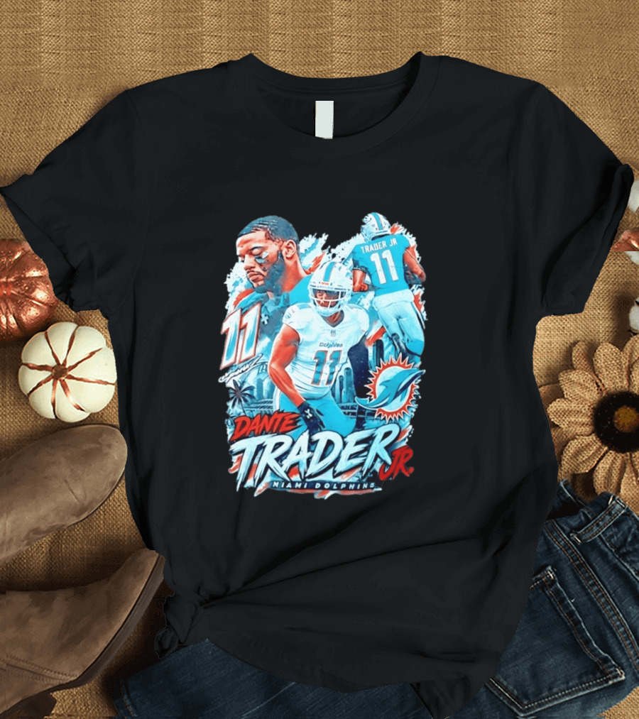 Dante Trader Jr 11 Miami Dolphins Football Player T-Shirt