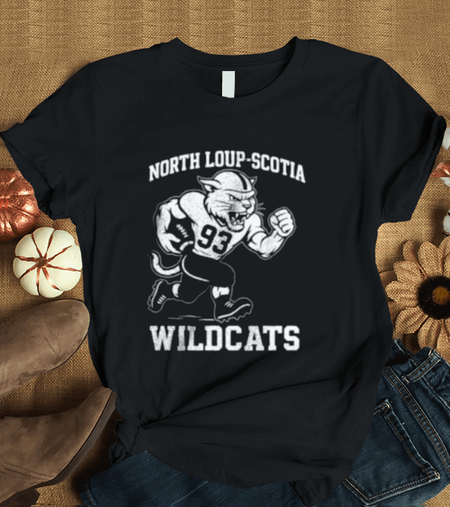 North Loup Scotia Wildcats 93 Football Player T-Shirt