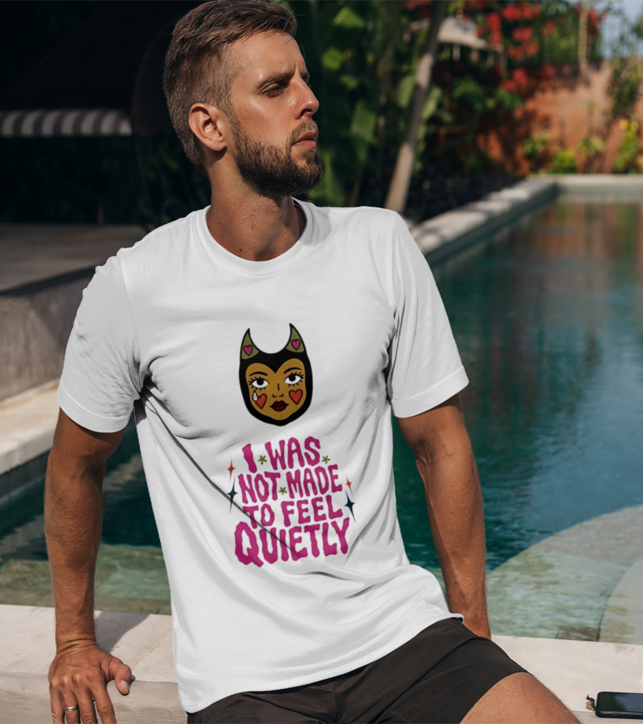 I Was Not Made To Feel Quietly Devil Girl Hearts And Stars T-Shirt