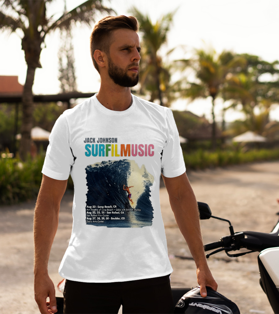 Jack Johnson Surf Film Music Long Beach Art Theatre Aug 23 2026 T-Shirt