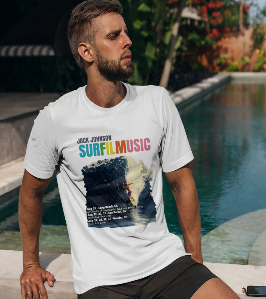 Jack Johnson Surf Film Music Long Beach Art Theatre Aug 23 2026 T-Shirt